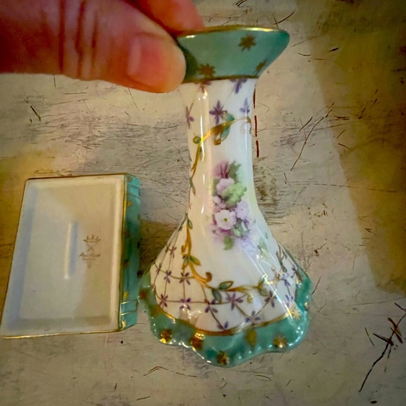 French trinket box that looks like a little book and candlestick. - Picture 2 of 5